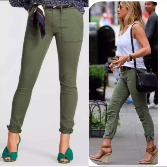 CAbi Olive Green Traveler Cargo Jogger Pants Utility Pockets Zippered Legs Sz 10 - Picture 1 of 13